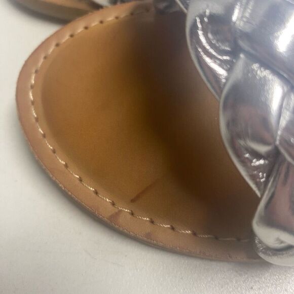 ROCK & CANDY by Zigi Jera Braided Silver Slip On Sandals Size 8 New With Defects - Picture 7 of 11